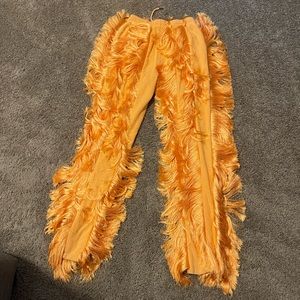 Orange Fringe Pants